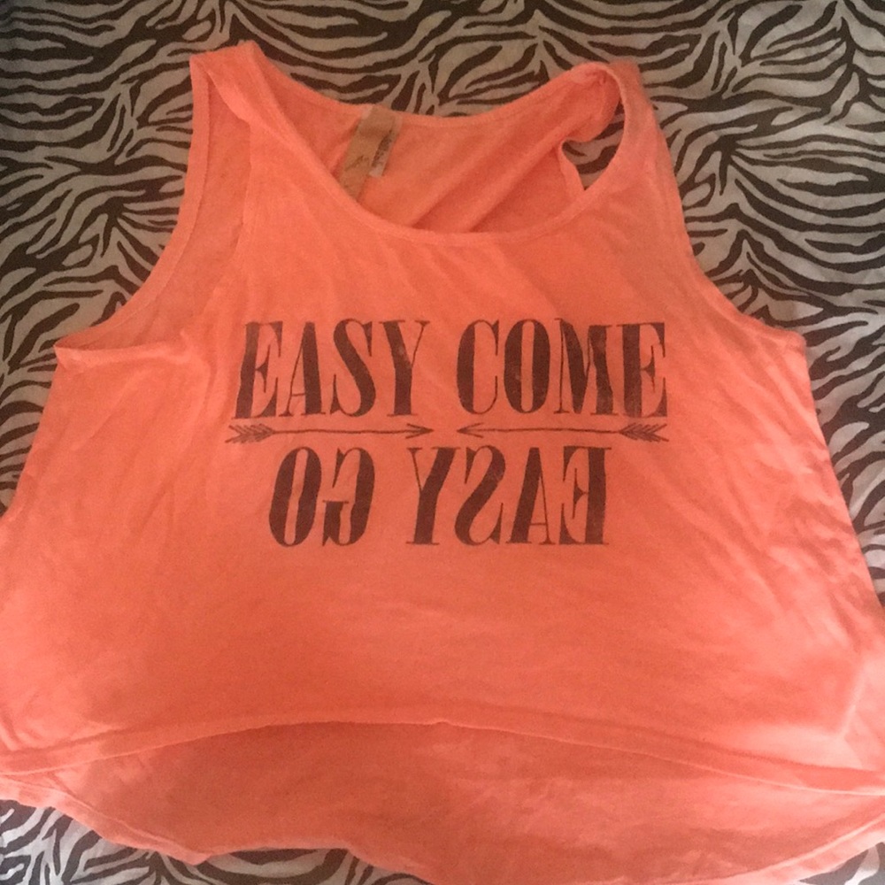 Coral pink Easy Come Easy Go crop top
